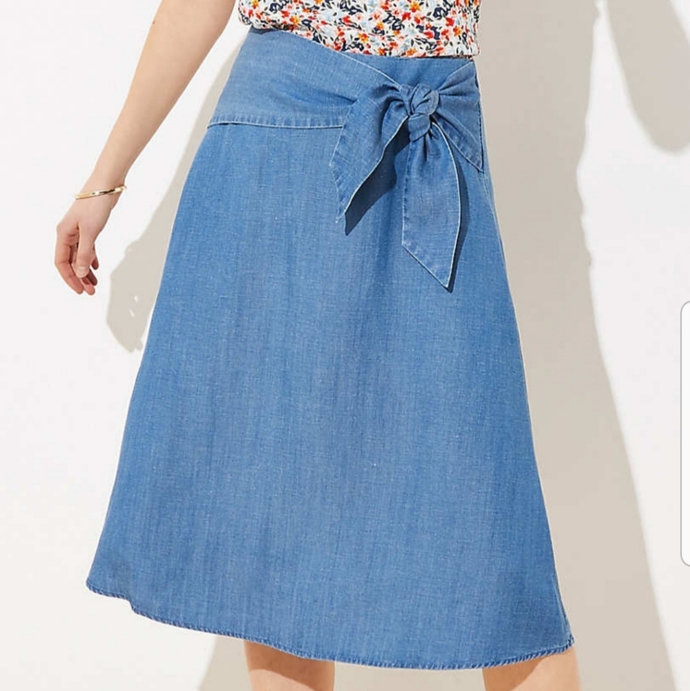 Ann Taylor - Chambray Midi Skirt